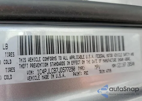 2018 Jeep Cherokee Latitude из США, поврежденный, VIN 1C4PJLCB7JD577290